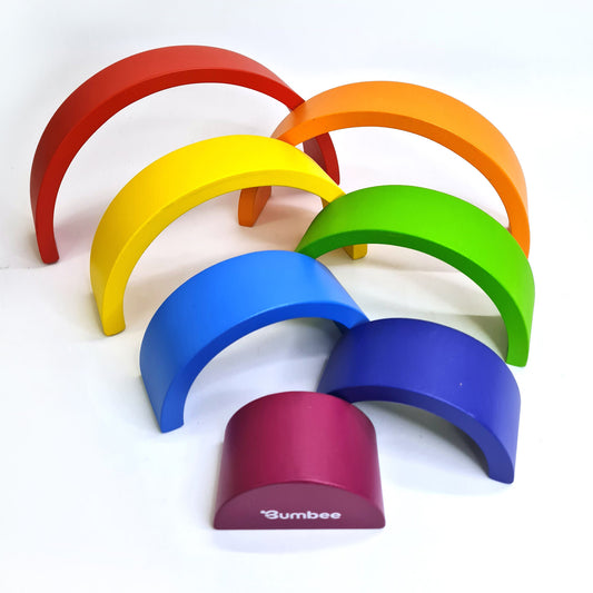 Wooden Rainbow Nesting Stackers